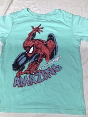 Marvel Spider-Man Graphic Tee - Mint Green with Red and Black Print